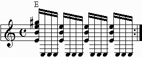 Measure 1 on staff for whole lotta love main riff
