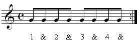 Eighth notes on staff