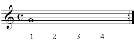 Whole note on staff