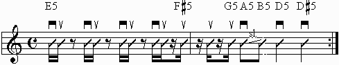 Eighth and Sixteenth note rhythm fun using the power chord.