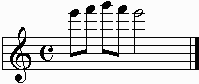 Notes on the staff.  E, F and G.  The E would be played on the 12th fret of the guitars E string.