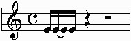 4 sixteenth notes with the middle 2 tied together acting as an eighth.