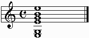 E minor chord on the staff ment to be played as open E minor chord on the guitar.
