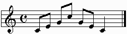 C major arpeggio on the staff.