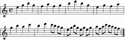 reading exercise in key of c