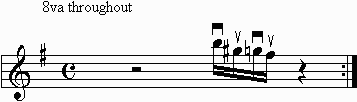 16th note descending scale on the staff.  Part of Kirk Hammet of Metallica's solo in Leper Mesiah.