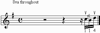 16th note descending scale on the staff.  Part of Kirk Hammet of Metallica's solo in Leper Mesiah.