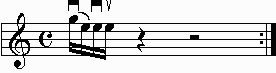 Sixteenth notes on the staff.