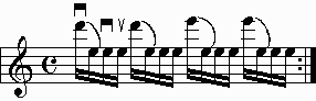 Sixteenth notes on the staff.